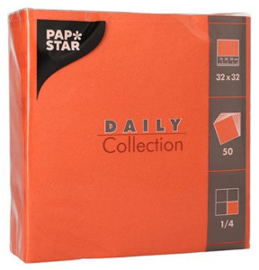PAPSTAR Serviettes, 330 x 330 mm, 3 couches, orange