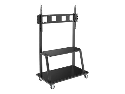 Eaton MGE : HEAVY-DUTY ROLLING TV CART 60-105 DISPLAYS LOCK CASTERS BLK