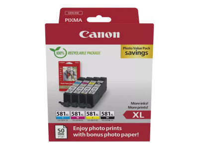 Canon : CLI-581XL BK/C/M/Y Photo VALUE