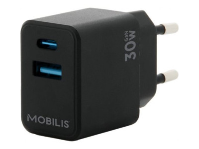 Mobilis : WALL CHARGER - 30W - 1 USB A + 1 USB C - GAN
