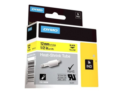 Dymo : HST D1 12MMX1.5M BLACK / YELLOW