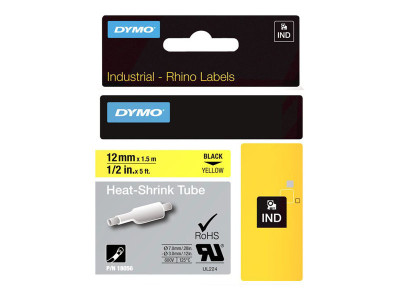 Dymo : HST D1 12MMX1.5M BLACK / YELLOW