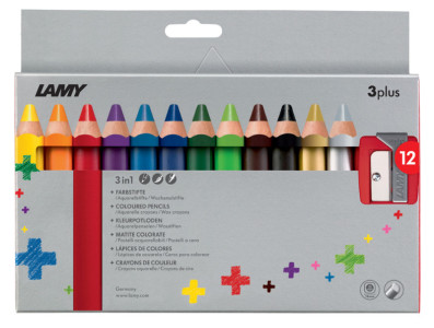 LAMY Crayon de couleur 3-en-1 3plus, étui carton de 6