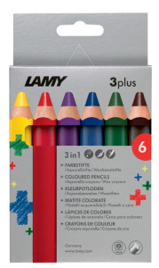 LAMY Crayon de couleur 3-en-1 3plus, étui carton de 12