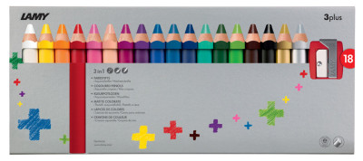 LAMY Crayon de couleur 3-en-1 3plus, étui carton de 12