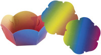 folia Panier déco en carton arc-en-ciel, diamètre: 150 mm folia Panier déco en carton arc-en-ciel, diamètre: 150 mm