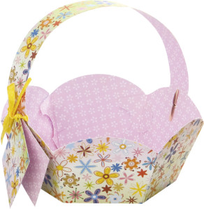 folia Panier pour cadeaux en carton imprimé, diamètre 115 mm