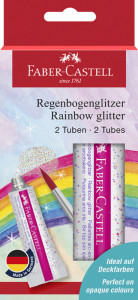 FABER-CASTELL Glitzer-Gel Regenbogen, 2 Tuben à 12 ml