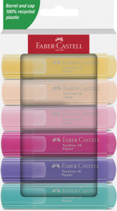 FABER-CASTELL Surligneur TEXTLINER 46 PASTEL, étui de 4