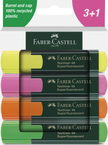 FABER-CASTELL Surligneur TEXTLINER 48, étui de 4