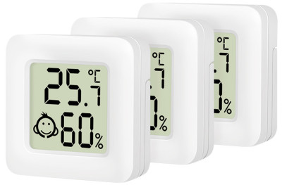 LogiLink Set d'hygro-thermomètres, 3 pièces, blanc