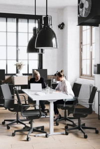 Bureau assis/debout Topstar, (l) 1 600 mm, Gris, Blanc