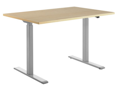 Bureau assis/debout Topstar, (l) 1 600 mm, Gris, Blanc