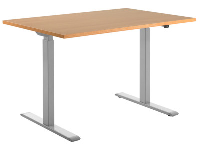 Bureau assis/debout Topstar, (l) 1 600 mm, Gris, Blanc