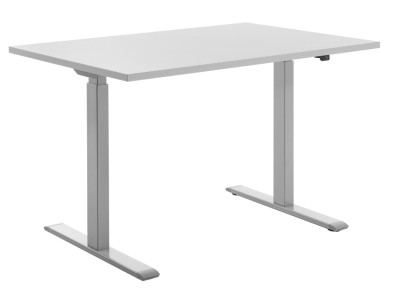 Bureau assis/debout Topstar, (l) 1 600 mm, Gris, Blanc