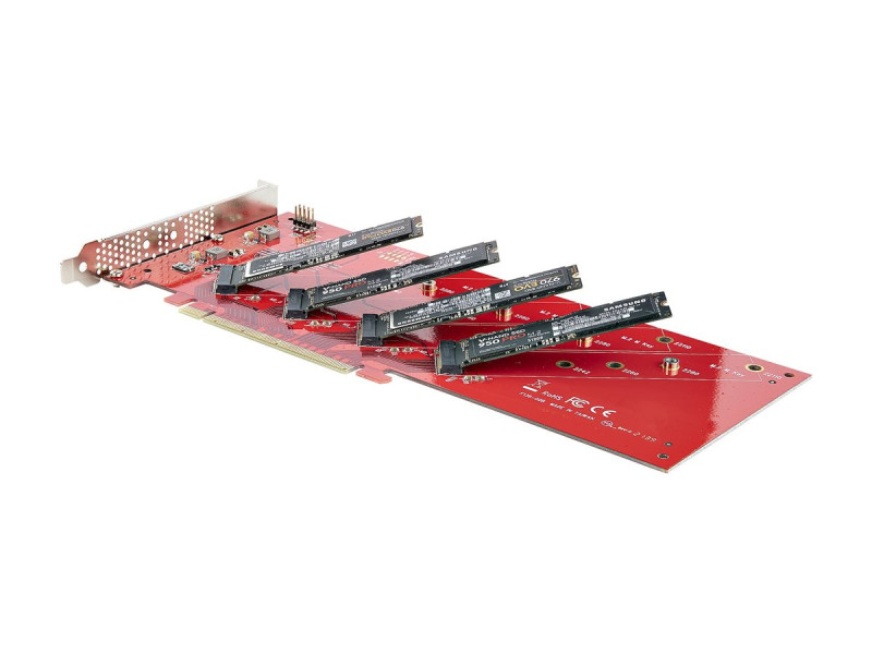 Startech : QUAD M.2 PCIE SSD ADAPTER card avec BIFURCATION PCIE 4.0