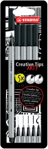STABILO Kit Creative Tips ARTY BLACK, étui carton de 5