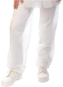 HYGOSTAR Pantalon à usage unique, en PP non tissé, blanc, L