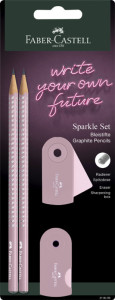 FABER-CASTELL Schreibset GRIP SPARKLE, schwarz