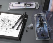 Compas à réglage rapide FABER-CASTELL DARK & BRIGHT, assorti