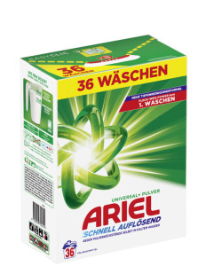 ARIEL Lessive en poudre Universal+, 6 kg - 100 lavages