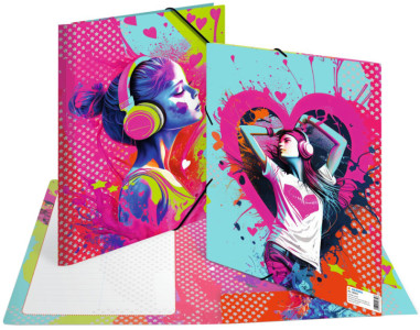 Chemise d'angle HERMA « Fille musicale », carton, DIN A4