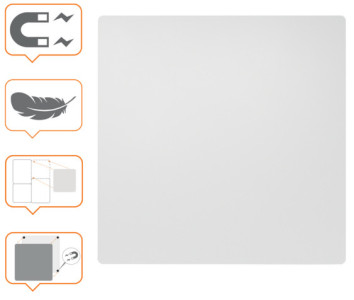 nobo Tableau blanc, acier, 450 x 450 mm, blanc