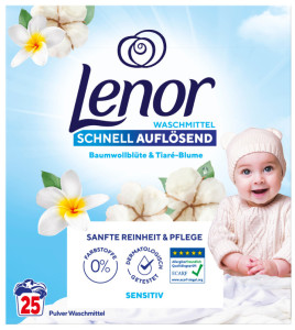 Lenor Lessive en poudre Sensitiv, 1,5 kg, 25 lavages