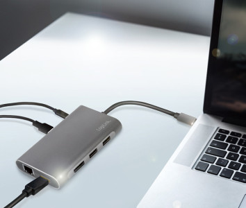 LogiLink Docking station USB 3.2 (gén.1), USB-C, 8 ports