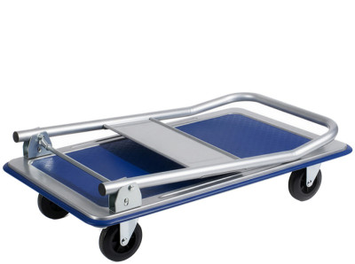 pavo Chariot à plate-forme, capacité: 150 kg, noir/bleu