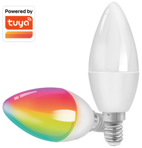 LogiLink Wi-Fi Smart LED-Lampe, Tuya kompatibel, E14, weiß