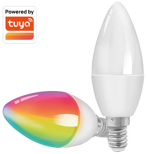 LogiLink Wi-Fi Smart LED-Lampe, Tuya kompatibel, E14, weiß
