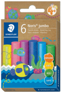 STAEDTLER Pâte à modeler plastiline Noris jumbo, 6 couleurs