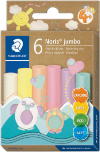 STAEDTLER Pâte à modeler plastiline Noris jumbo, 6 couleurs