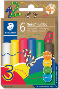 STAEDTLER Pâte à modeler plastiline Noris jumbo, 6 couleurs