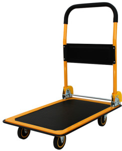 pavo Chariot à plate-forme, capacité: 150 kg, noir/orange