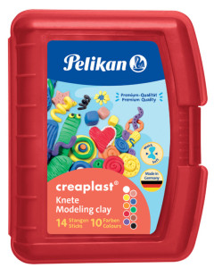 Pâte à modeler Pelikan Creaplast pour enfants, boîte de 14 marqueurs, bleue