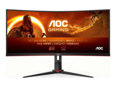 AOC : CU34G2XP 34IN 21:9 3440X1440 180HZ 1XUSB-B/4XUSB 3.0 DISPLAYP