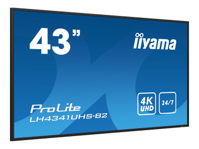 Iiyama : 43IN IPS PANEL 4K UHD 3840X2160 8MS 500 CD/M 1200:1 24/7 SPEAKER