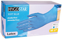 HYGOSTAR Gant en latex Soft Blue, XL, sans poudre, bleu