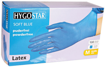 HYGOSTAR Gant en latex Soft Blue, XL, sans poudre, bleu