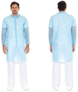 HYGONORM Blouse visiteur Light avec boutons pression, blanc,