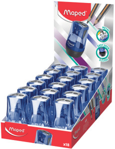Maped Taille-crayon TONIC METAL, bleu/noir, présentoir de 18