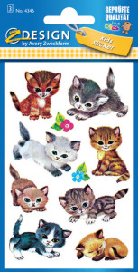 AVERY Zweckform ZDesig Sticker d'animaux Chats, scintillant
