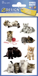 AVERY Zweckform ZDesig Sticker d'animaux Chats, scintillant