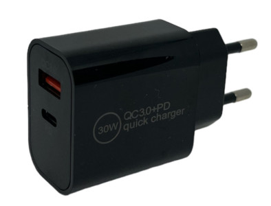 IWH USB-C-Ladegerät, 1x USB-A / 1x USB-C, 30 Watt, weiß