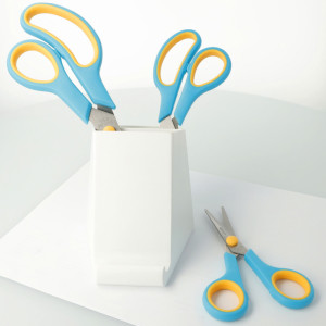 WESTCOTT Schere Easy Grip, 3er Set, cassis/lemonengelb