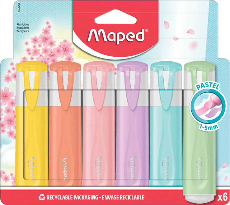 Maped Surligneur FLUO'PEPS PASTEL, blister de 4