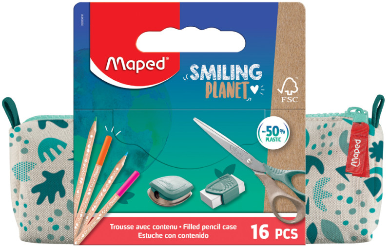 Maped Trousse SMILING PLANET, crème/vert, garni