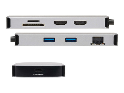 Eaton MGE : USB-C DOCK DUAL DSPLY 4K HDMI USB-A HUB GBE MEM CRD 100W PD CH